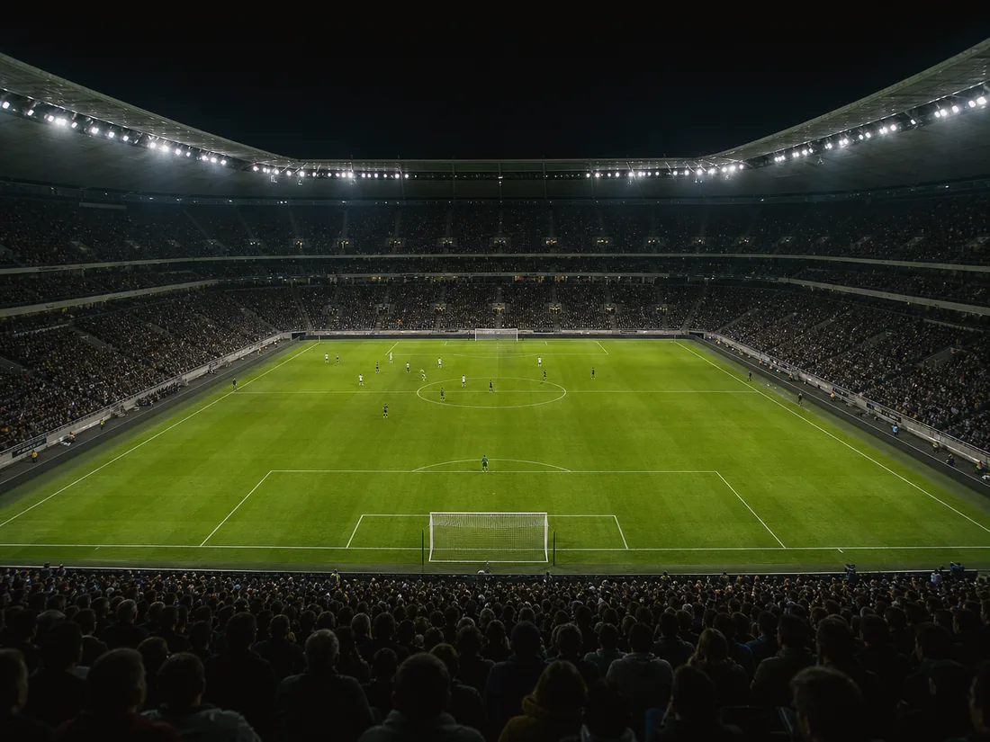 Fotbollsarena inför matchdag
