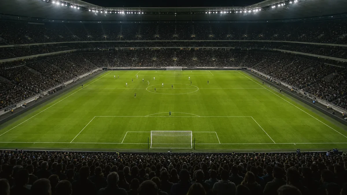 Fotbollsarena inför matchdag
