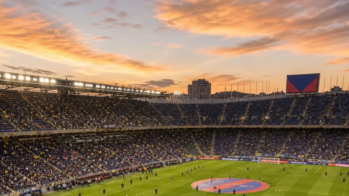 La Liga-arena i kvällsljus